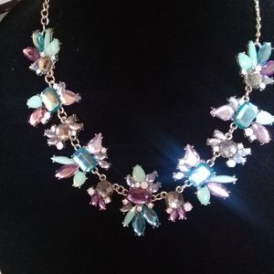Vintage style blue and purple starburst necklace
